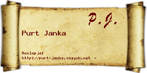 Purt Janka névjegykártya
